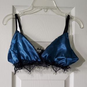 Blue satin lounge set
